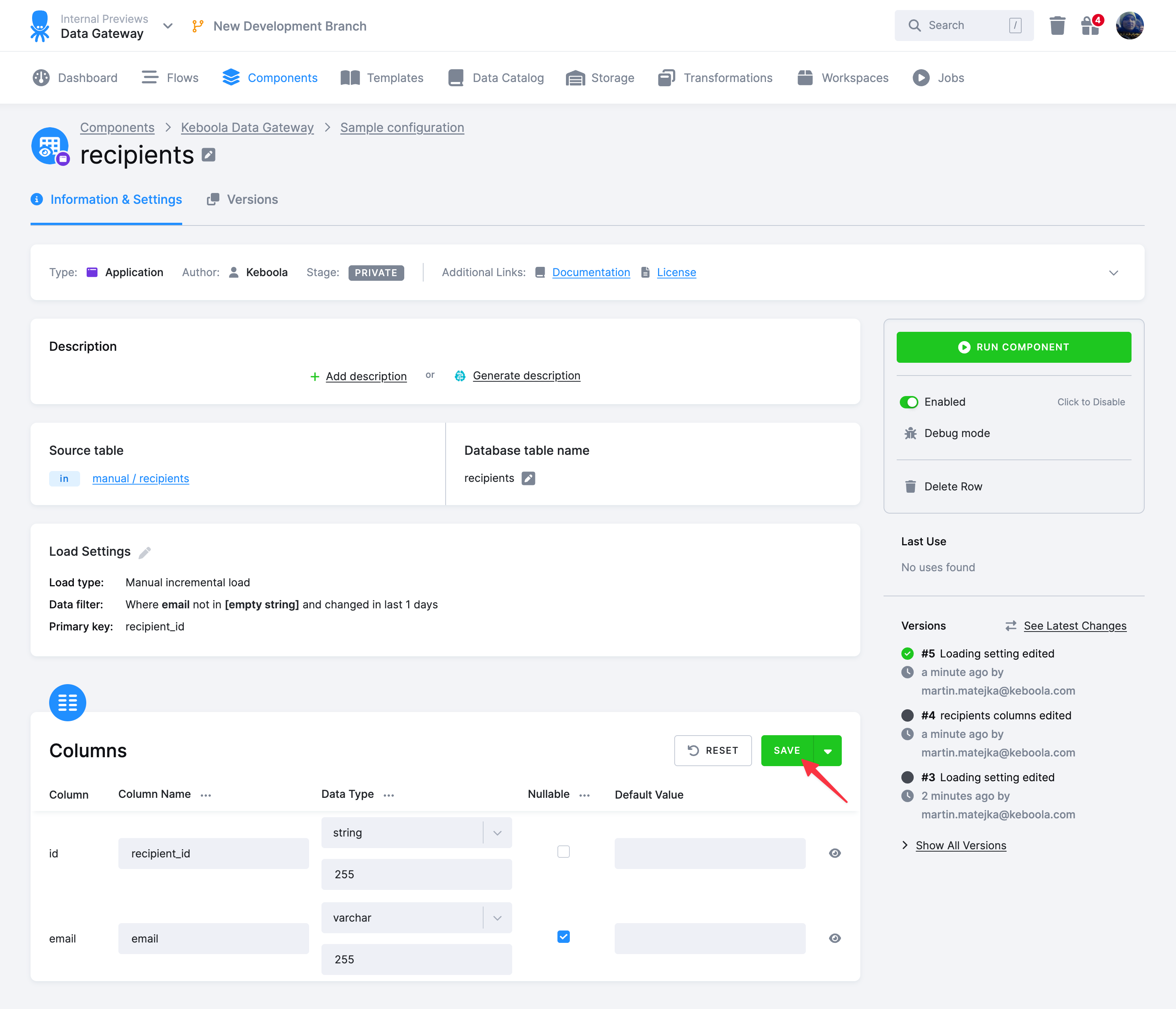 Screenshot - Add Table